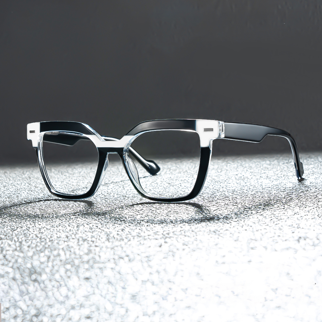 ZEELOOL Nidia Schwarz-Weiß Quadratisch Brille