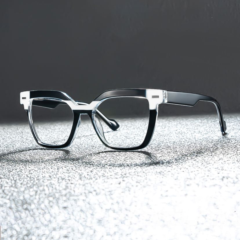 Nidia Schwarz-Weiß Quadratisch Brille