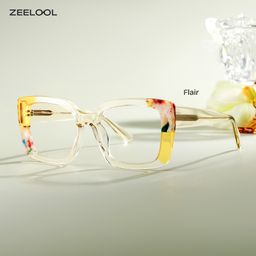 Flair Gelb Quadratisch Brille2