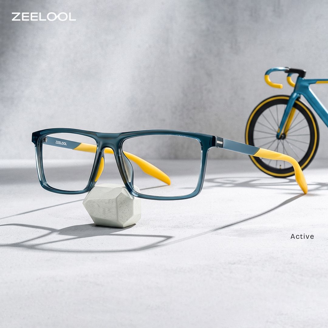Active Blau-Gelb Rechteckig Brille0