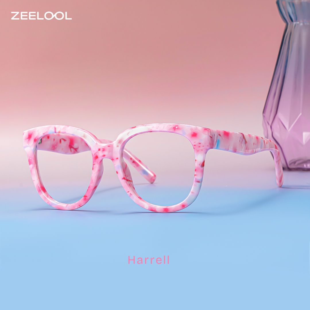 Harrell Rosa Quadratisch Kunststoff Brille0