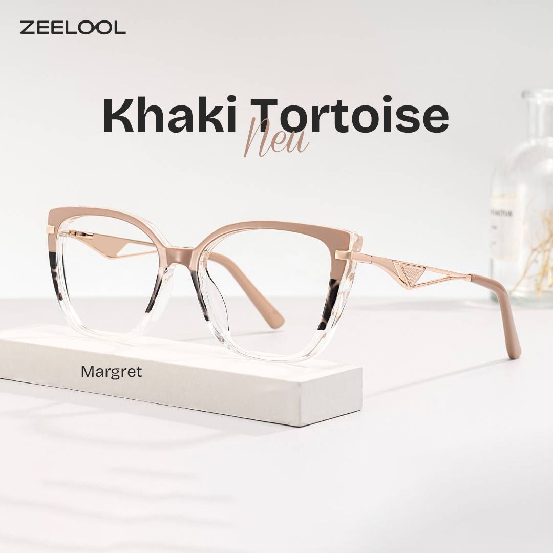 Margret Khaki-Tortoise Cateye Brille0