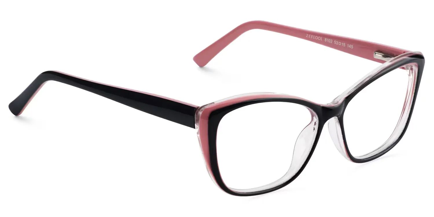 Fidelia Schwarz-Rosa Cateye Brille3