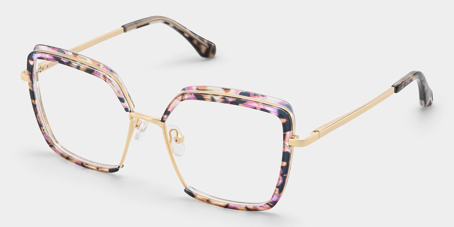 Chris Lila-Blumendruck Geometrisch Gemischte Materialien Brille4