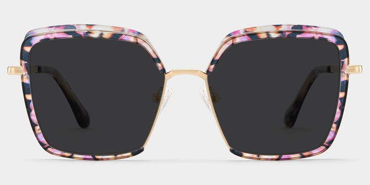 Chris Lila-Blumendruck Quadratisch Sonnenbrille