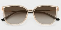 Cora Beige Quadratisch Sonnenbrille1