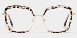 Chris Schwarz-Tortoise Quadratisch Brille1