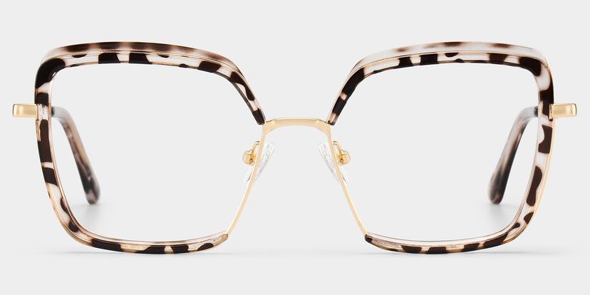 Chris Schwarz-Tortoise Quadratisch Brille