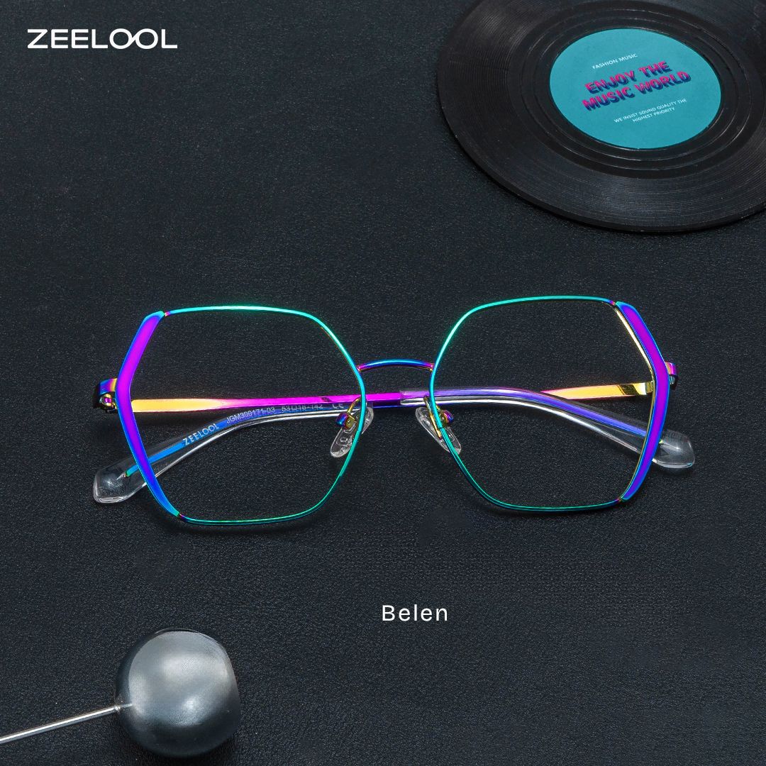 Belen Bunt Geometrisch Metall Brille1