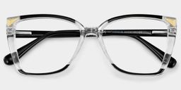 Shelia Schwarz-Klar Schmetterling Brille1