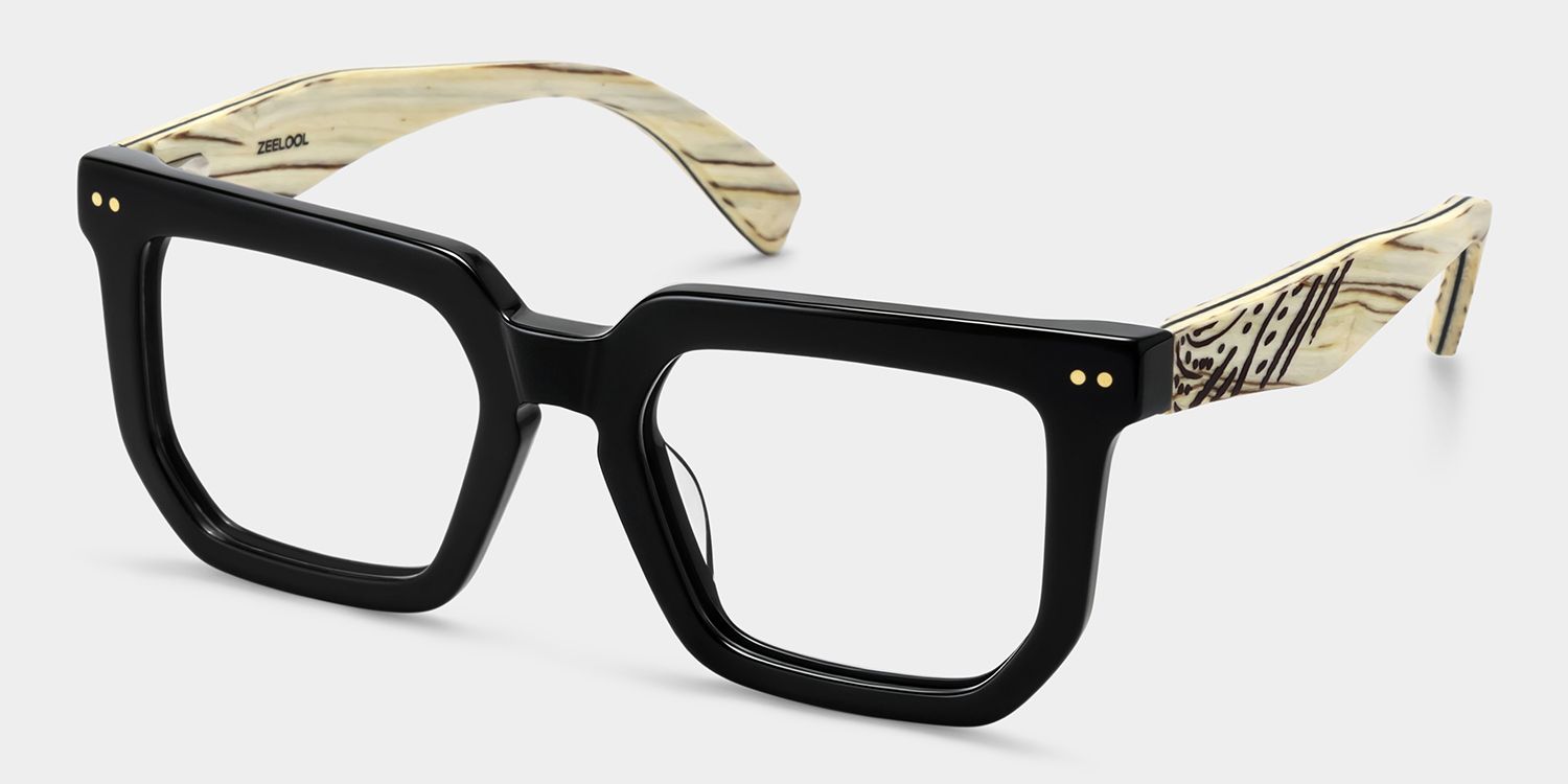 Shontay Schwarz Quadratisch Brille2