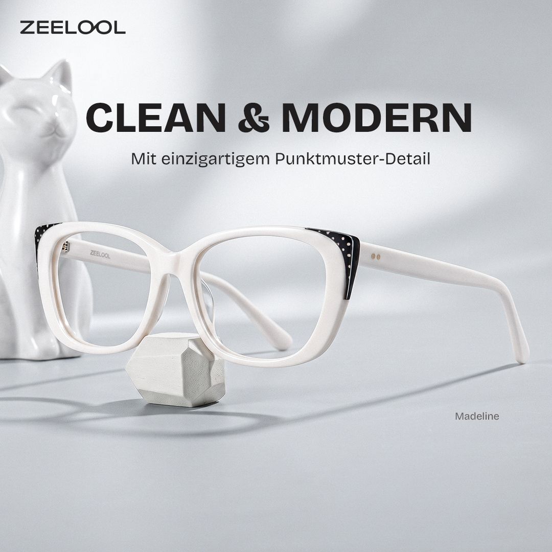 Madeline Weiße Cat-Eye-Brillen im Angebot | ZEELOOL0