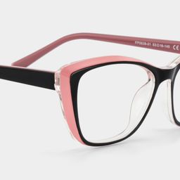 Fidelia Schwarz-Rosa Cateye Brille4