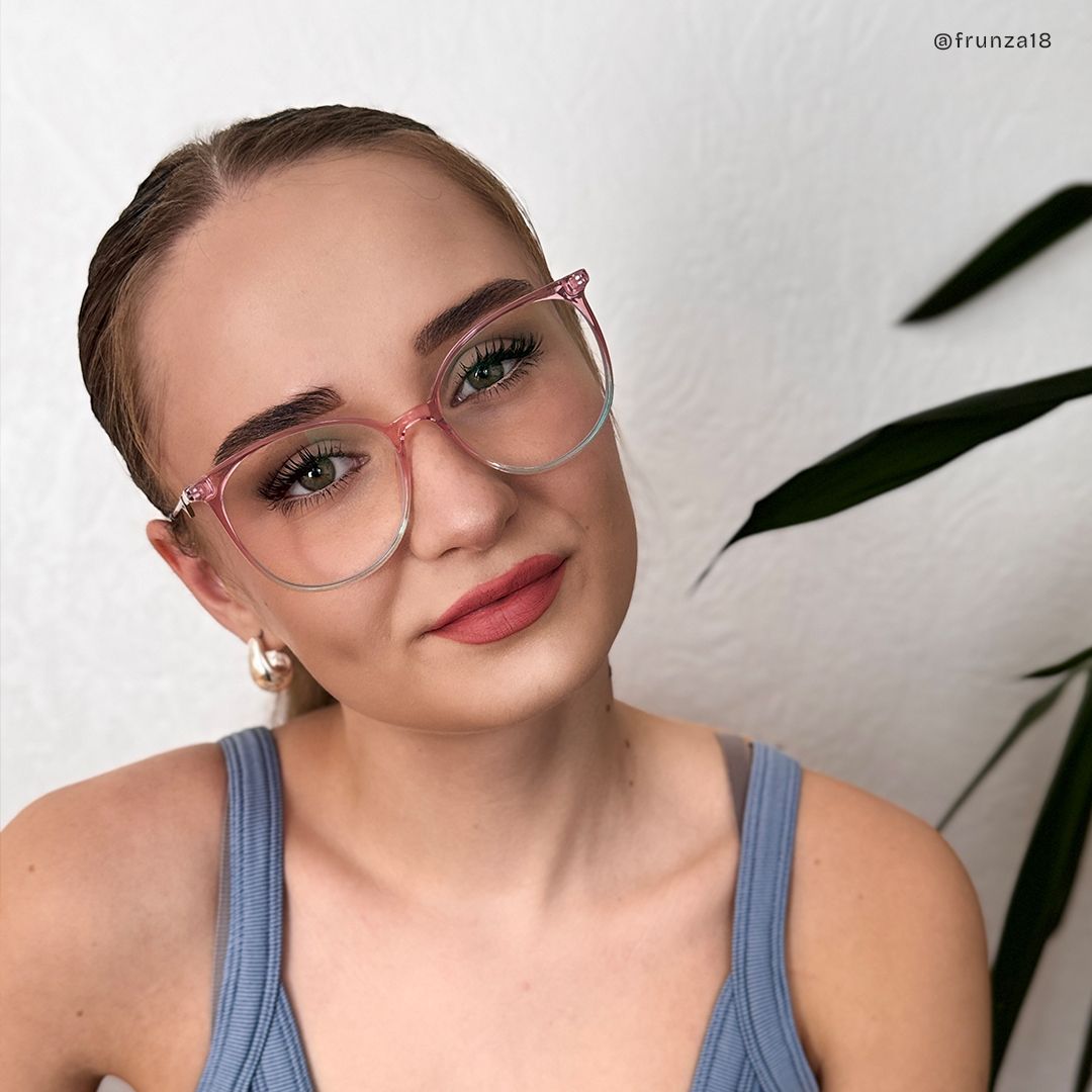 Babbage Rosa-Grün Rund Brille10