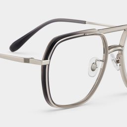 Ella Schwarz-Grau Pilot Brille6