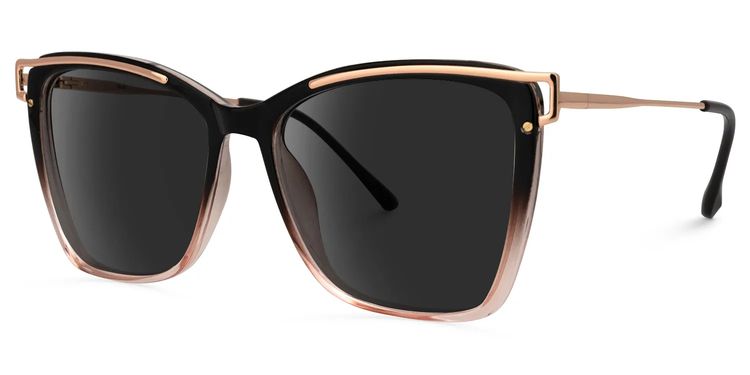 Matia Schwarz-Braun Quadratisch Sonnenbrille