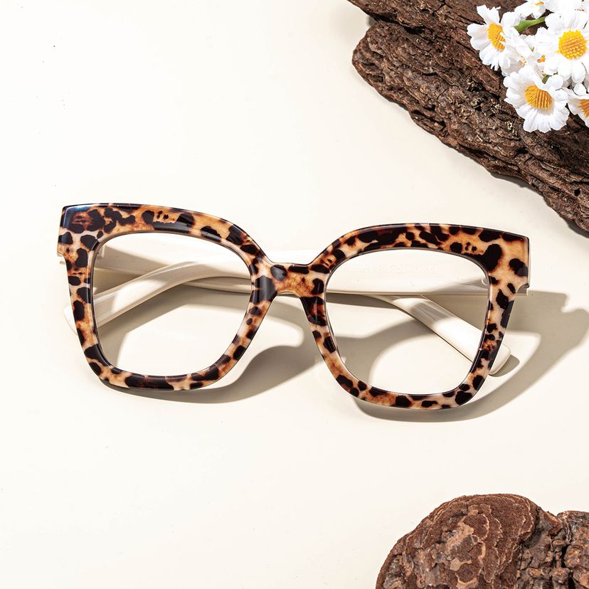 Malcolm Braun Rechteckig Brille