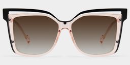 Twolla Beige Quadratisch Sonnenbrille0