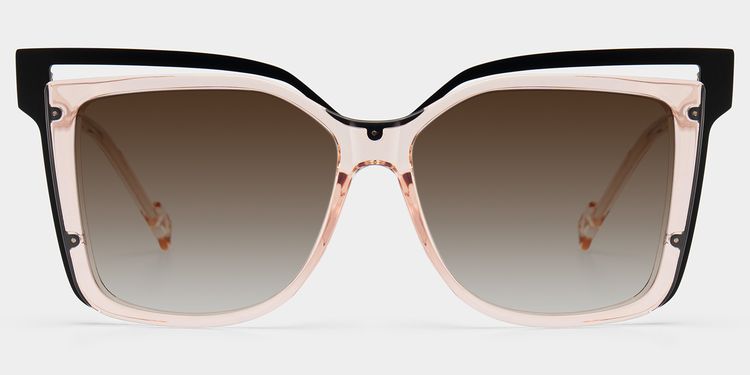 Twolla Beige Quadratisch Sonnenbrille