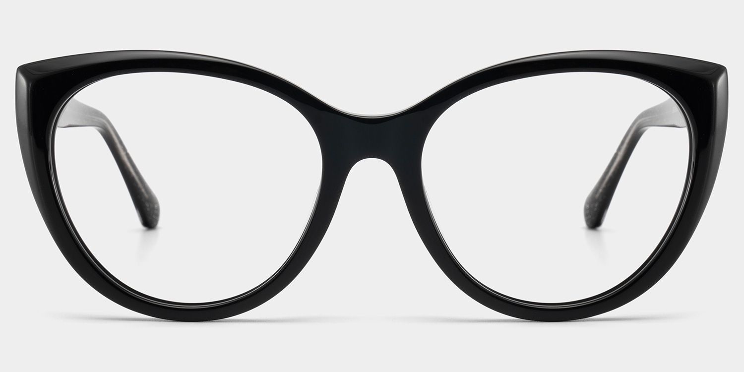 Kiera Schwarz Cateye Brille1