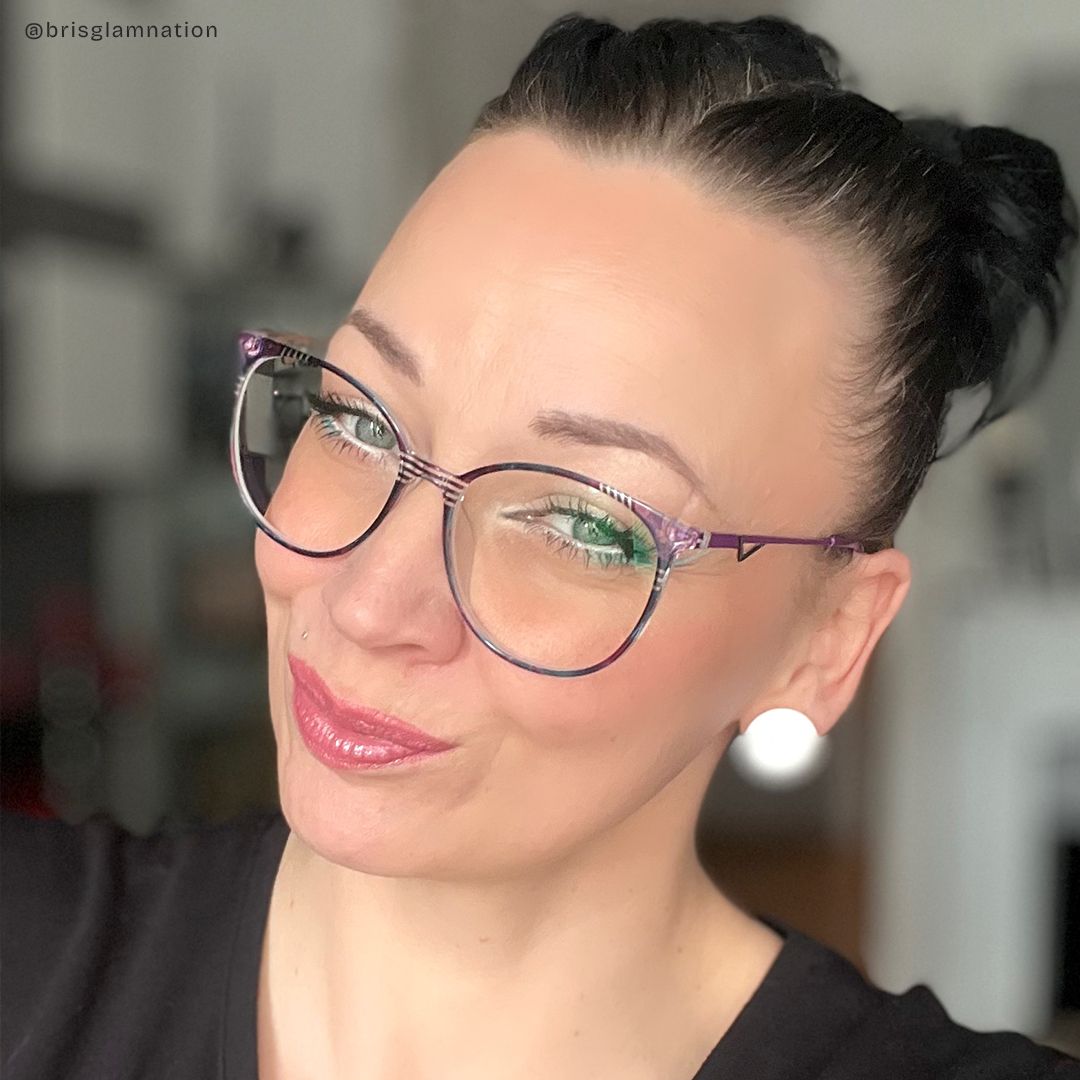 Babbage Blumendruck-Lila Rund Brille9