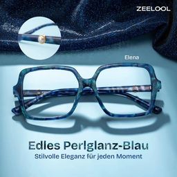 Elena Blau-Tortoise Quadratisch Brille2