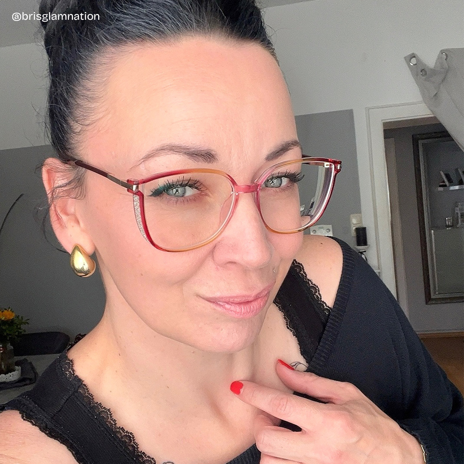 Walden Rot-Gelb Cateye Brille5