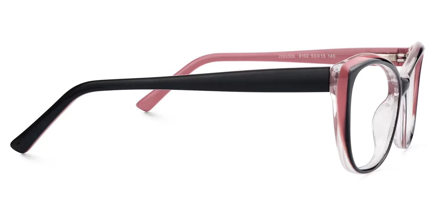 Fidelia Schwarz-Rosa Cateye Brille4