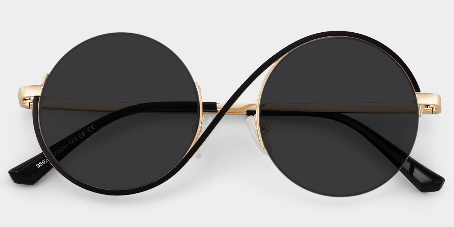 Alina Round Schwarz Sonnenbrille mit Sehstärke | ZEELOOL1