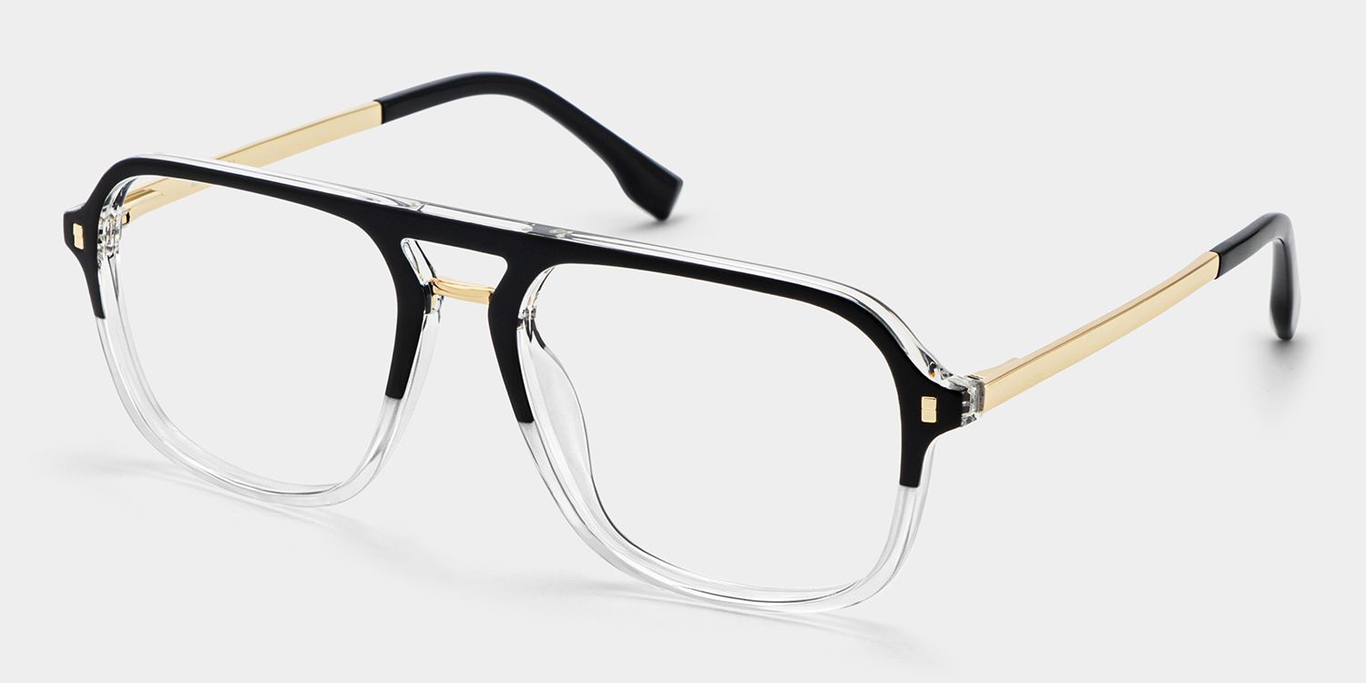 Aviator Berkeley Schwarz-Klar Brillen Angebote -Zeelool Brillen2