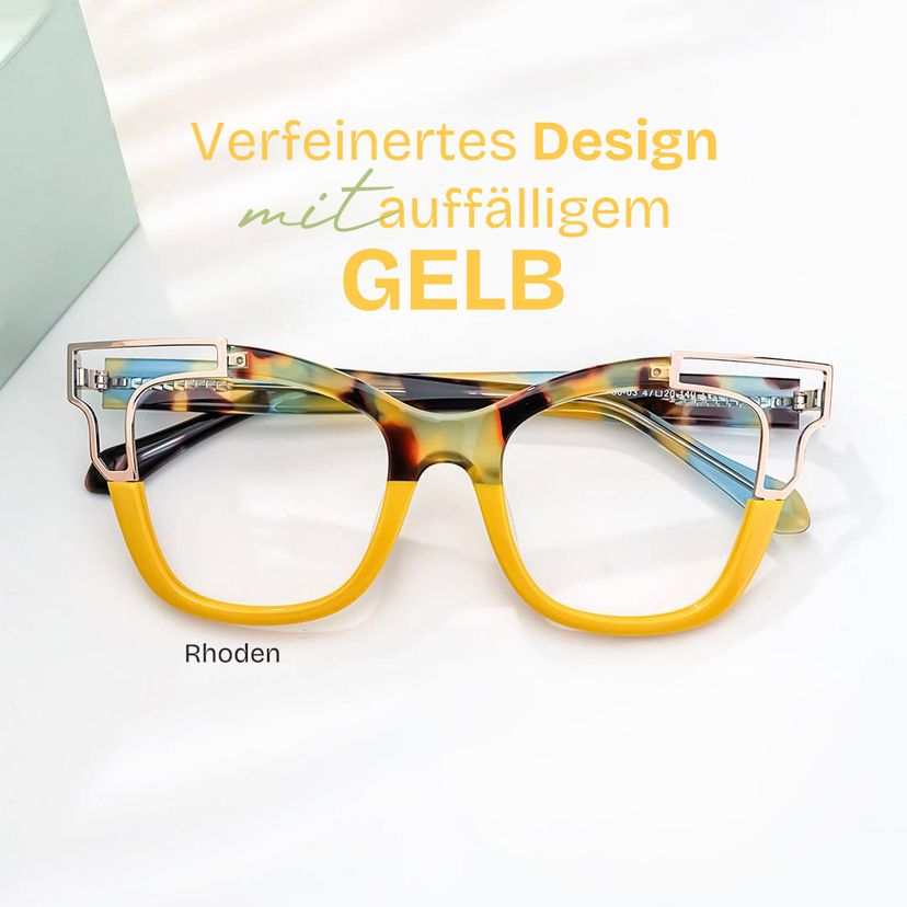 Rhoden Gelb Cateye Brille