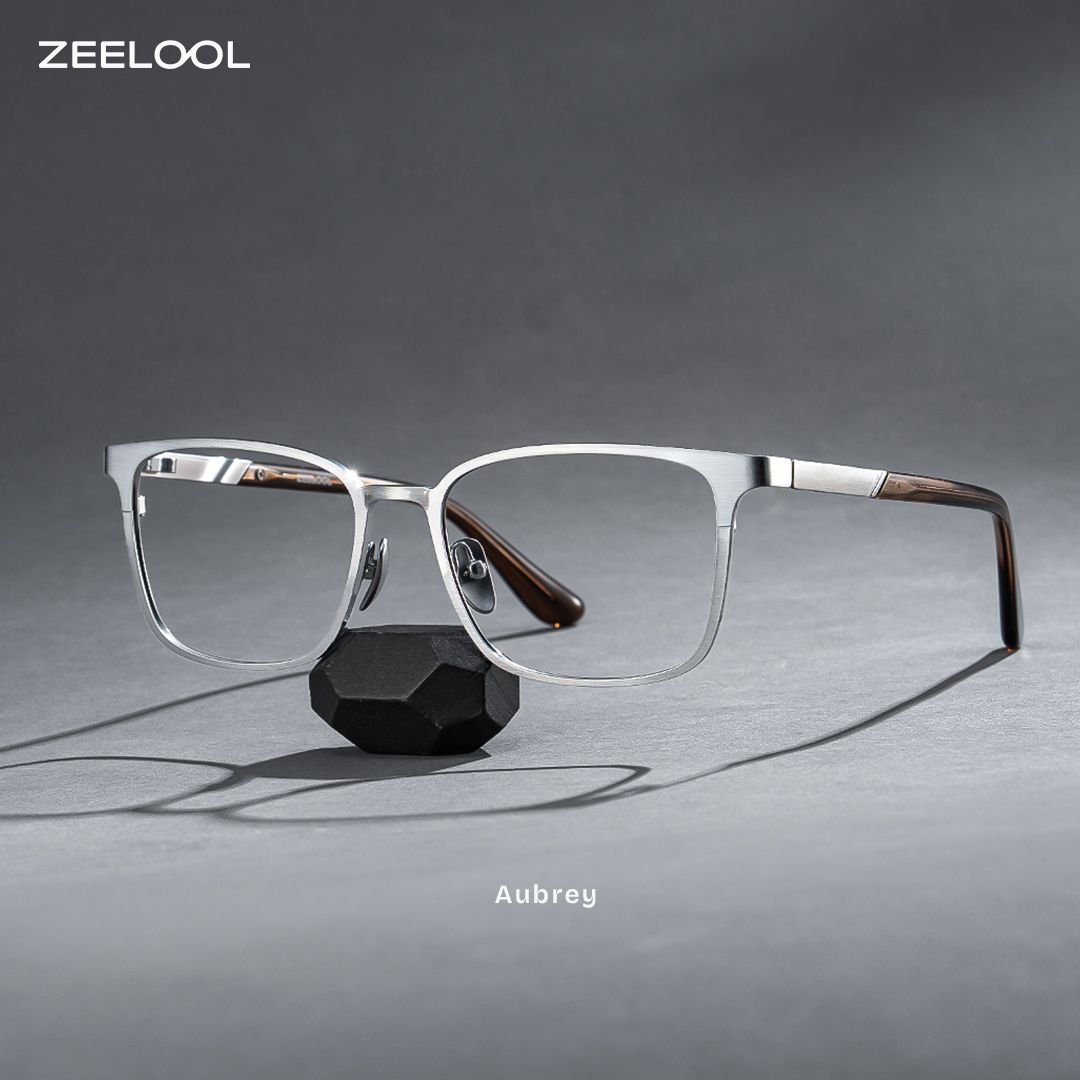 Aubrey Silber Rechteckig Brille1