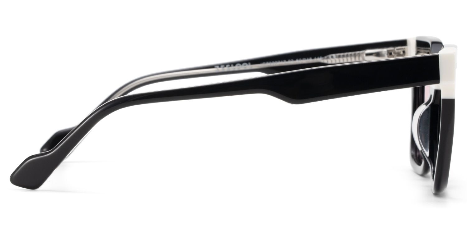 Nidia Schwarz-Weiß Quadratisch TR90 Brille3