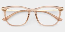 Selena Beige Rechteckig Brille1