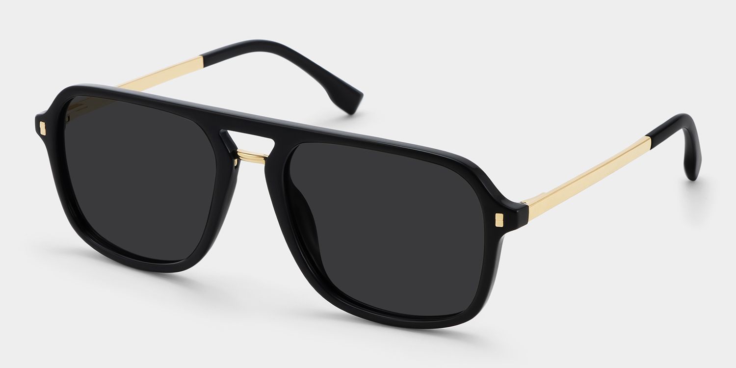 Berkeley Schwarz Aviator Sonnenbrille, die Dein Gesicht umrahmen | ZEELOOL2