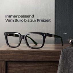 Fern Schwarz Rechteckig Brille0