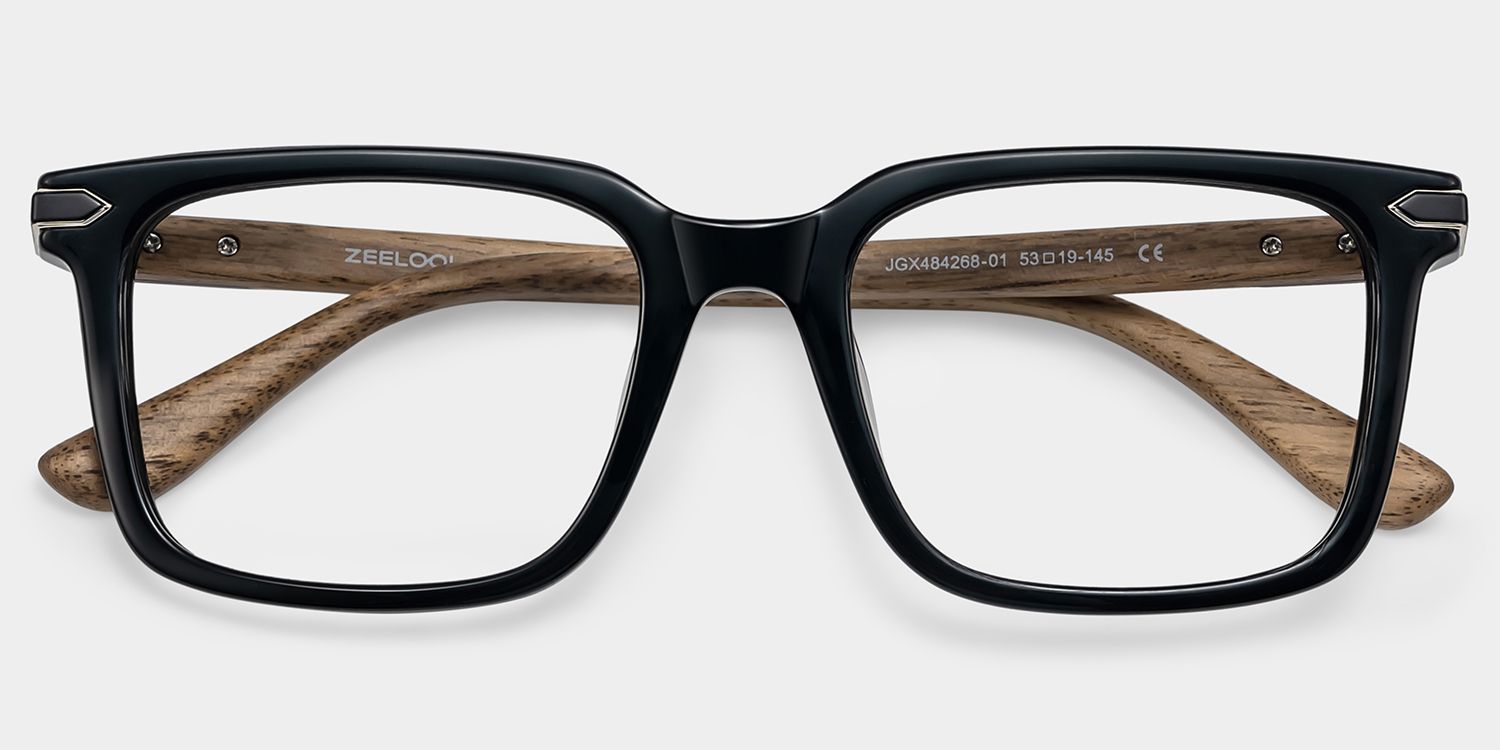 Noah Schwarz Rechteckig Brille2