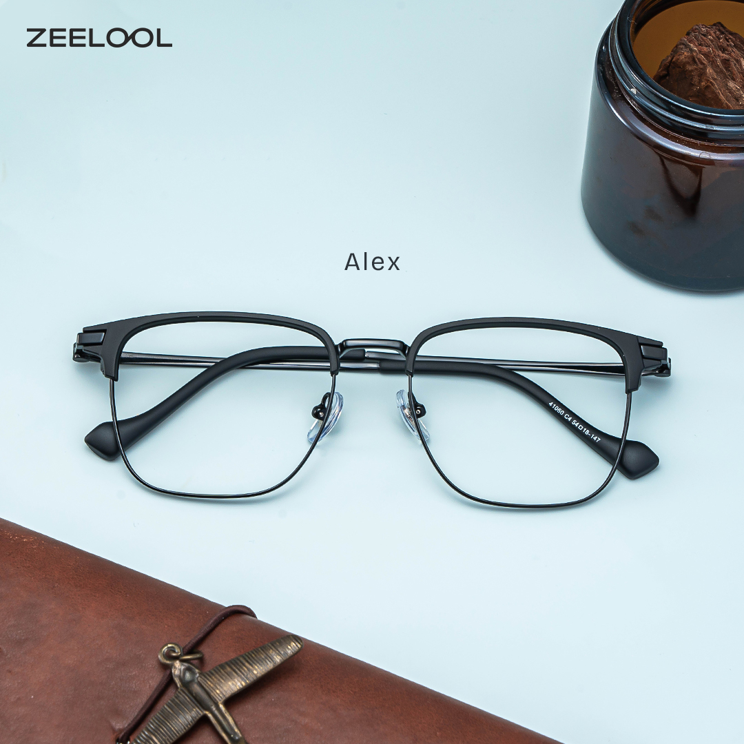 Alex Schwarz Browline Gemischte-Materialien Brille0