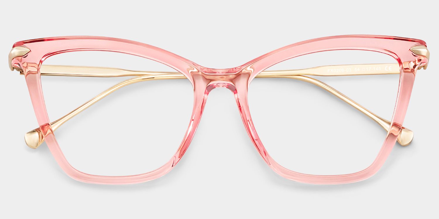 Hilary Rosa Klar Schmetterling-Form Brille1