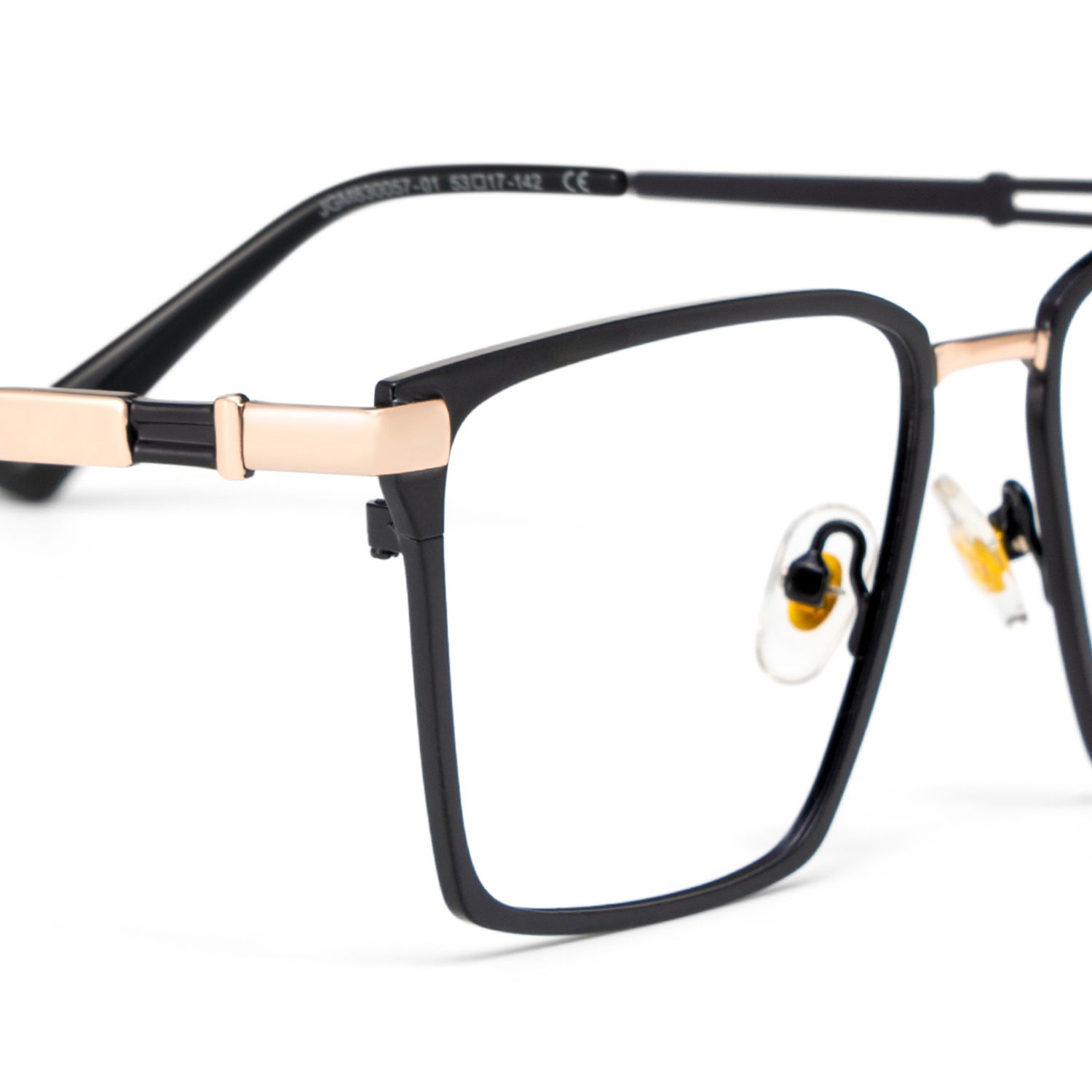 Finn Schwarz Rechteckig Metall Brille4