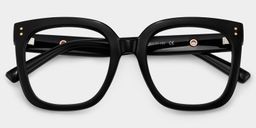 Ebony Schwarz Quadratisch Brille1