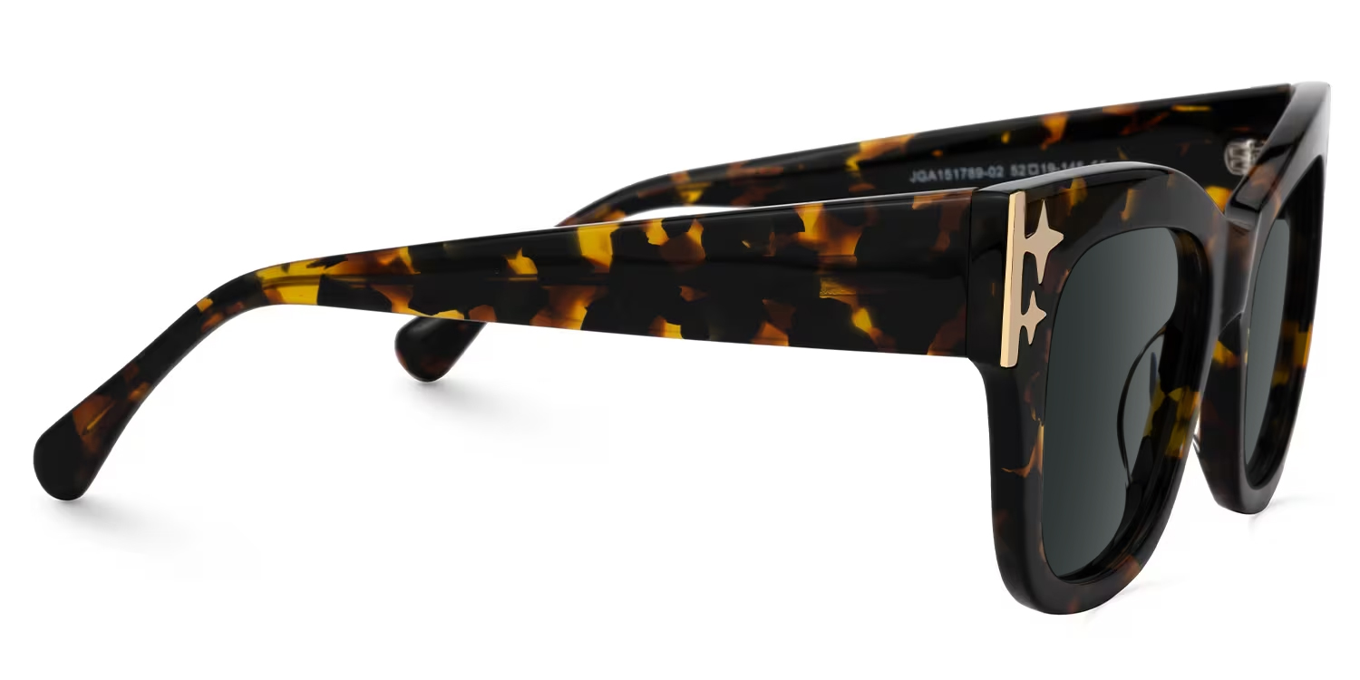 Minfia Tortoise Quadratisch Acetat Brille2