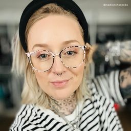 Babbage Blumendruck-Rosa Rund Brille7