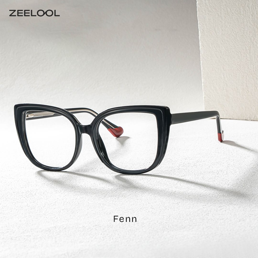 Fenn Schwarz Cateye Brille2