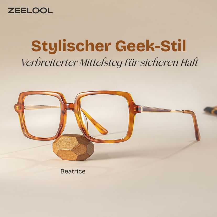 Beatrice Gelb Rechteckig Brille