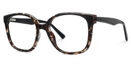 Siner Schwarz-Tortoise Quadratisch Brille2