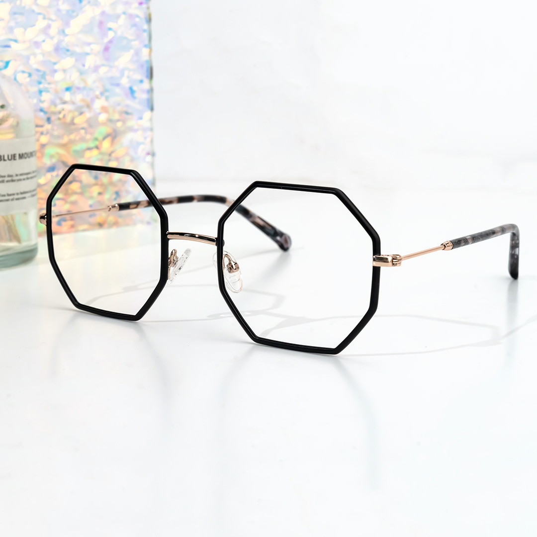ZEELOOL Matrika Schwarz Geometrisch Brille