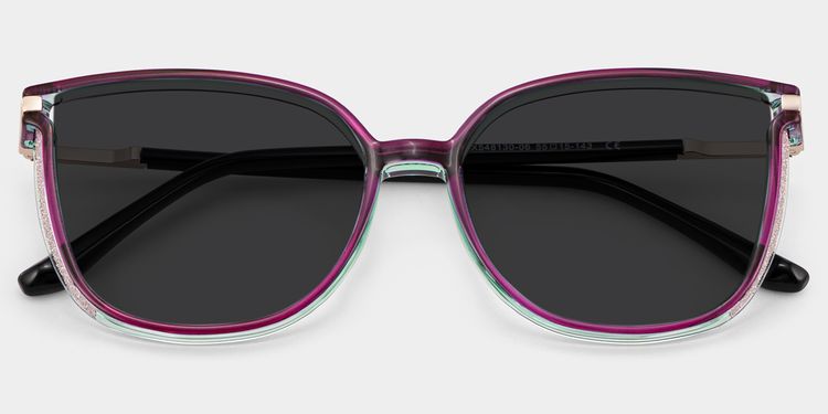 Walden Lila Quadratisch Sonnenbrille