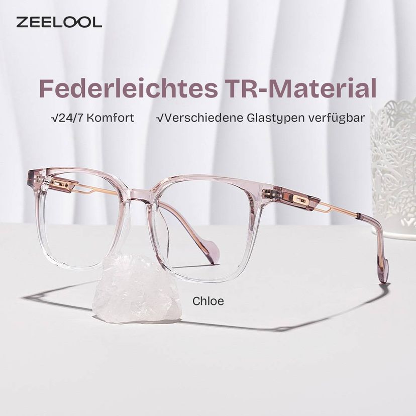 Chloe Rosa Quadratisch Brille