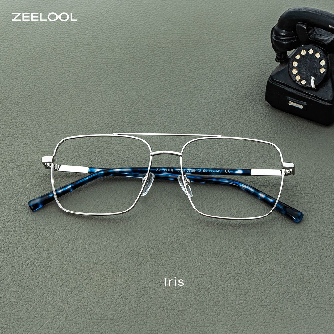 Iris Silber Pilot Metall Brille1
